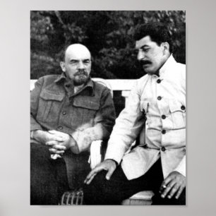 Póster Vladimir Lenin Y Joseph Stalin
