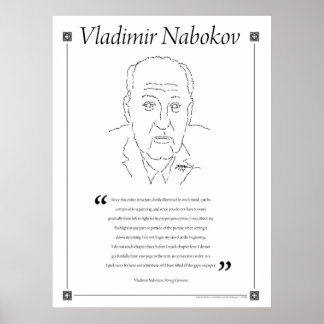 Póster Vladimir Nabokov Poster de citas escritas
