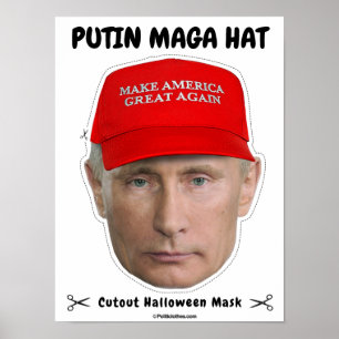 Póster Vladimir Putin MAGA Gorra Máscara de Halloween