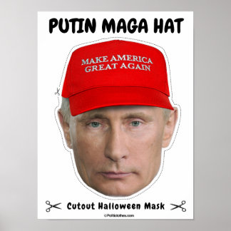 Póster Vladimir Putin MAGA Gorra Máscara de Halloween