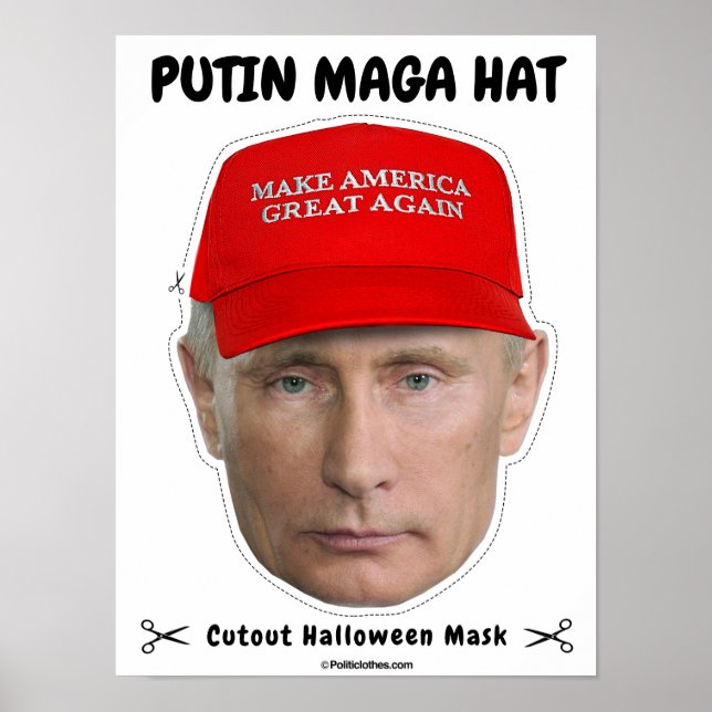 Póster Vladimir Putin MAGA Gorra Máscara de Halloween (Frente)