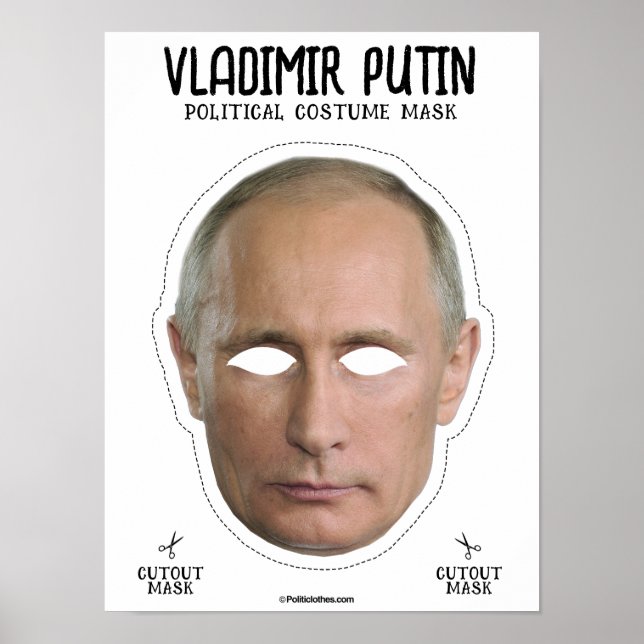 Póster Vladimir Putin Máscara de vestuario (Frente)