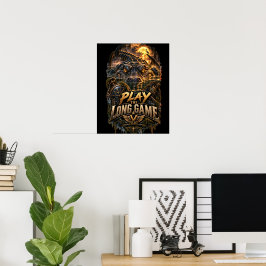 Póster VLLC Play The Long Game Motivation Alligator Art