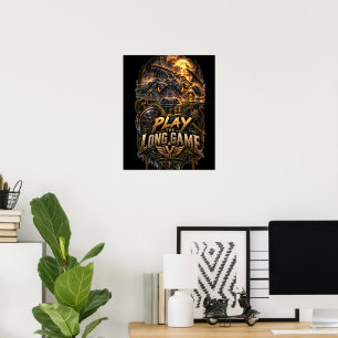 Póster VLLC Play The Long Game Motivation Alligator Art