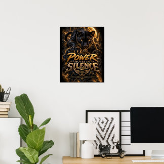 Póster VLLC Power Moves In Silence Black Panther Motivati