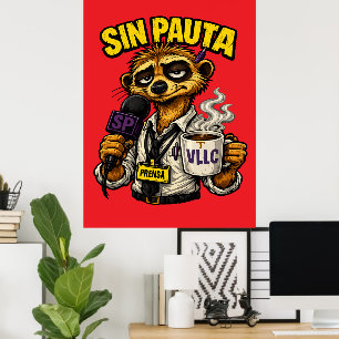 Póster VLLC Tired Journalist Meerkat Press Coffee Mug