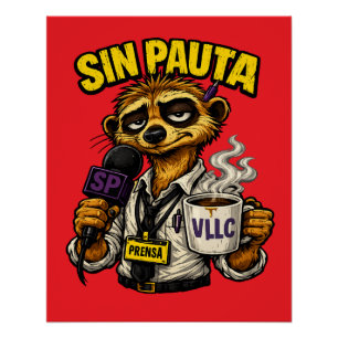 Póster VLLC Tired Journalist Meerkat Press Coffee Mug