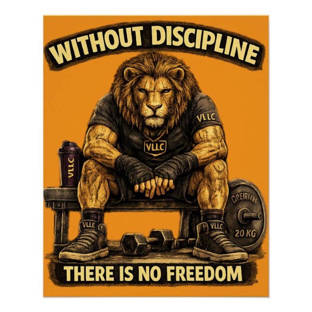 Póster VLLC Without Discipline There Is No Freedom Gym  (Anverso)