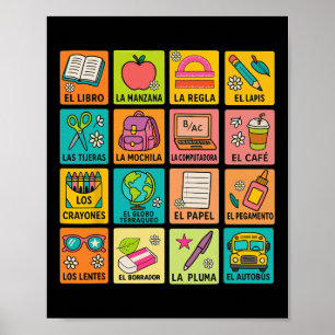 Póster Vocabulario español de vuelta al cole Maestra Bili