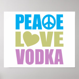 Póster Vodka del amor de la paz