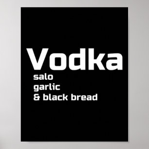 Póster Vodka Salo Ajo Y Pan Negro Divertido Ucraniano 