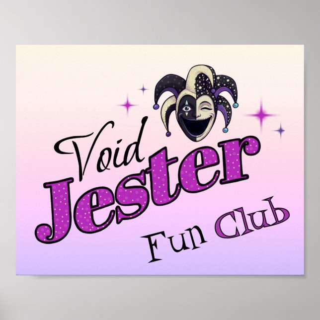 Póster Void Jester Club – Bufón del Caos Sonriente (Frente)