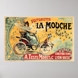 Póster Voiturette La Mouche Automotive Vintage Car Poster