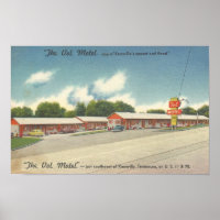 VOL Motel, Knoxville, TN ~ tarjeta postal de ropa 