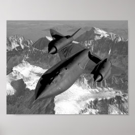 Póster Volador de aves negras SR-71