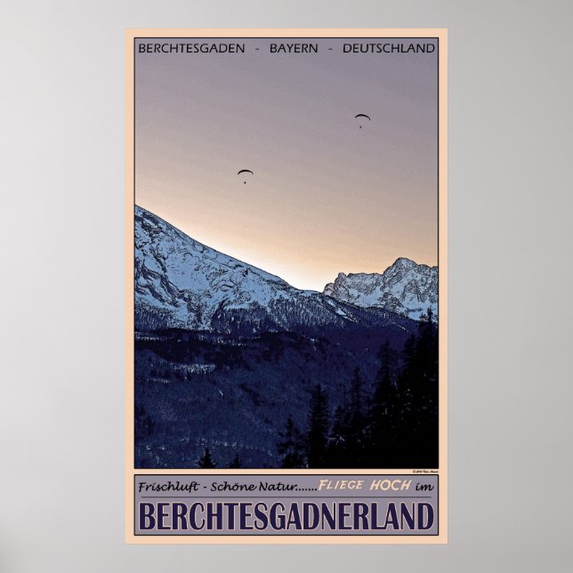 Póster Volando alto sobre Berchtesgaden (Frente)