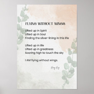 Póster Volando sin alas Poesía Poesía Palabra escrita