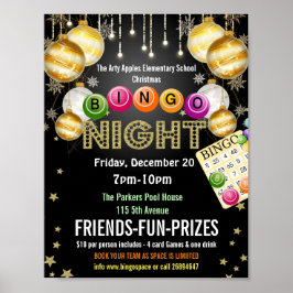 Póster Volante Bingo Night de navidades