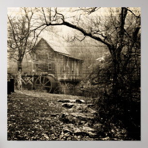 Póster Volante de agua de cosecha