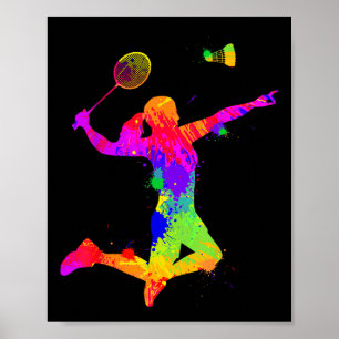 Póster Volante de bádminton, jugador de bádminton, chicas