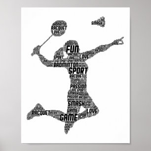 Póster Volante de bádminton mujeres niñas 
