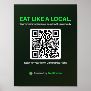 Póster Volante de código QR para pueblos y cámaras de com