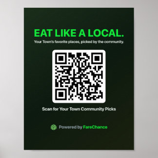 Póster Volante de código QR para pueblos y cámaras de com