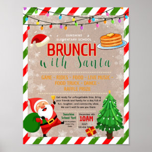 Póster Volante de desayuno editable con recaudación de fo