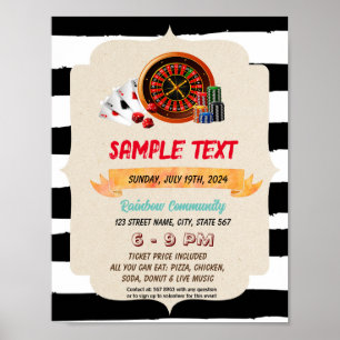 Póster Volante de juegos de casino