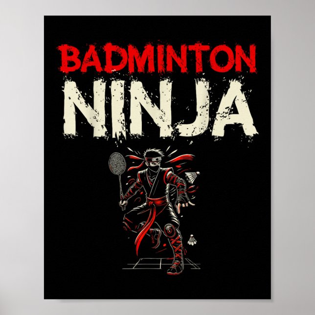 Póster Volante de Ninja de Bádminton (Frente)