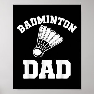 Póster Volante de Papá Malo Divertido Bádminton