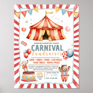 Póster Volante de recaudación de fondos de carnaval de ci
