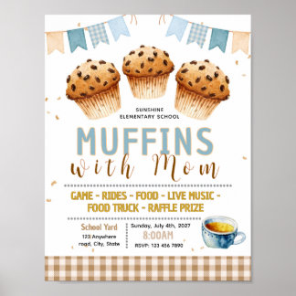 Póster Volante de recaudación de fondos de muffin editabl