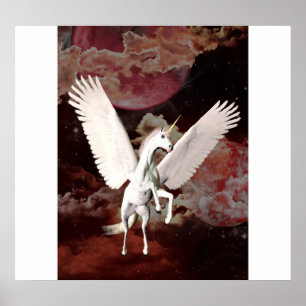 Póster Volante de Unicornio