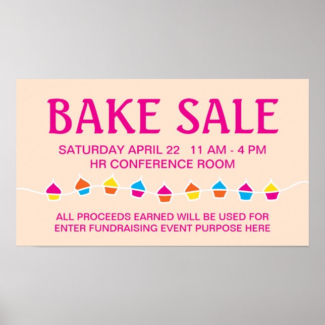 Póster Volante de venta de hormigón CUPCAKE (Frente)
