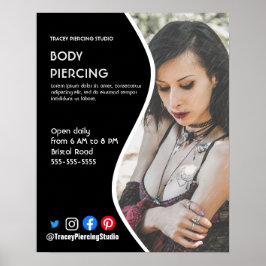 Póster Volante del poster de ESTUDIO de PIERCING Body