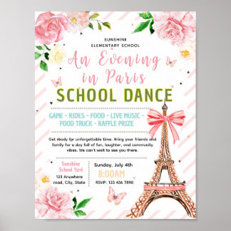 Póster Volante editable de baile de padre e hija de París