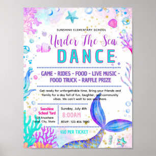 Póster Volante editable de baile de padre e hija de siren