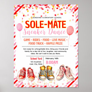 Póster Volante editable de baile de zapatillas del día de