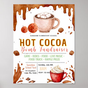 Póster Volante editable de bomba de cacao caliente