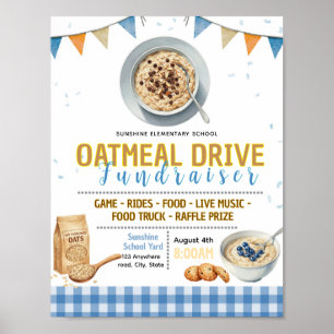 Póster Volante editable de campaña de avena para recaudac