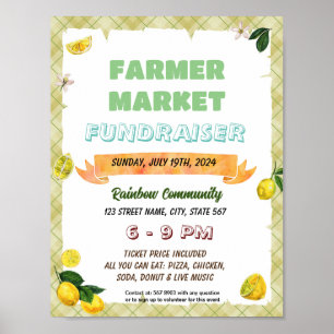 Póster Volante editable de eventos de la escuela de limón