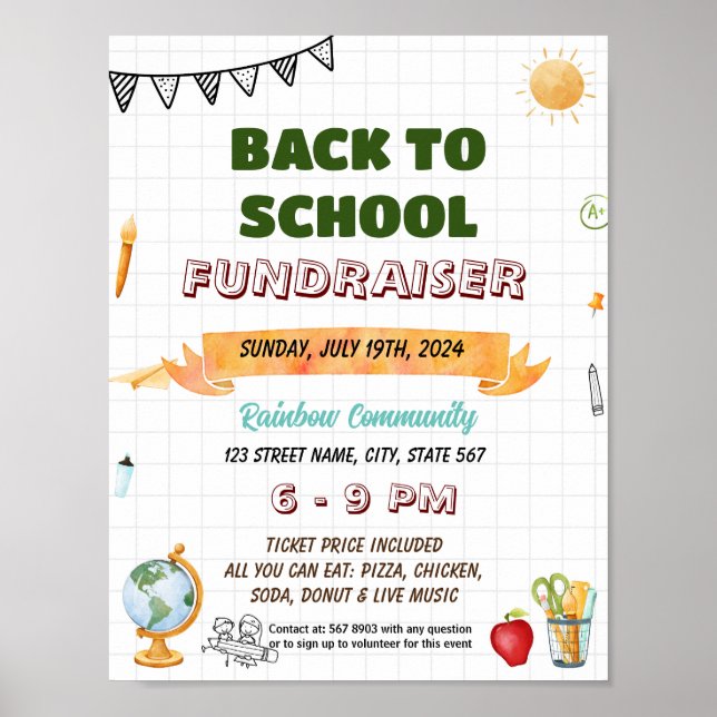 Póster Volante editable de la escuela de tutorías de vera (Frente)