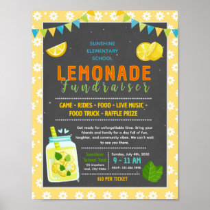 Póster volante editable de recaudación de fondos de limon