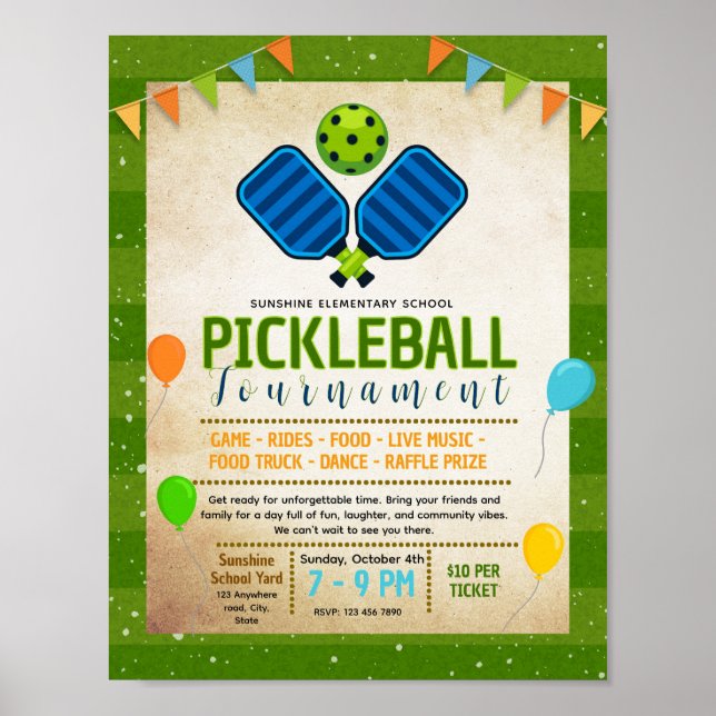 Póster Volante editable de recaudación de fondos de pickl (Frente)