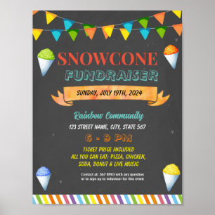 Póster Volante editable de recaudación de fondos de Snowc