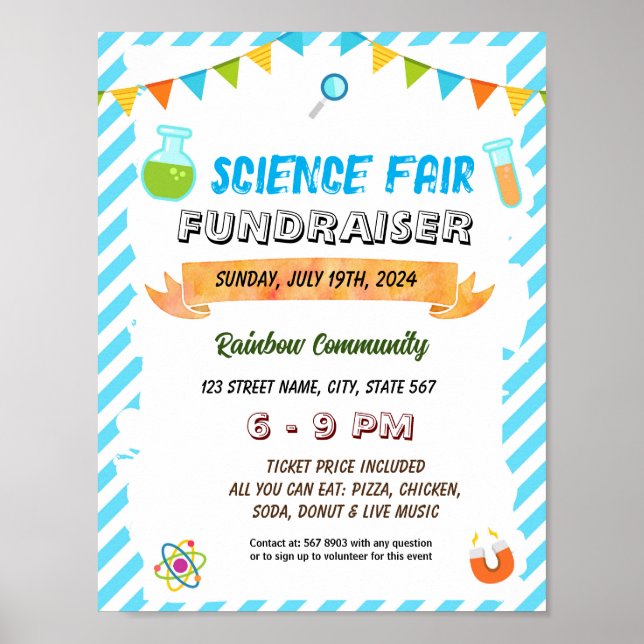 Póster Volante Editable Science Fair (Frente)