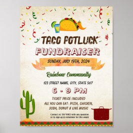 Póster Volante editable Taco potluck