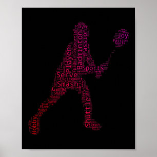 Póster Volante jugador de bádminton squash bádminton