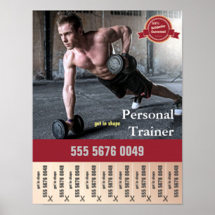 Póster Volante publicitario de entrenador de fitness